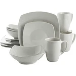 Gibson 102539.16RM Porcelain Zen Buffet Piece Square Dinnerware Set, White. Fixed Price $54.99.