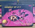 Escargot Serving Set Yax Stainless Steel Plate Tongs Fork Vintage Japan 3 Piece. Fixed Price $8.99.