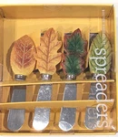 Boston Warehouse Set Of 4 Spreaders Cheese Knife Knives Autumn Cornucopia Leaf. Fixed Price $11.95.