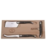 Laguiole Jean Dubost 3-PIECE Cheese & Wine Set W/black Handles. Fixed Price $55.99.
