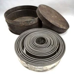 1800S Antique Victorian 15PC Pastry Cookie Cake Cutter Tin W Cannister Dark Lot. Fixed Price $68.95.
