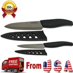 Ecojeannie Ceramic Knife SET-6" Chef's & 4" Pairing Knives+hard Covers. Fixed Price $19.85.