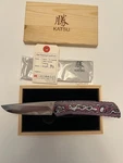Katsu ZK-T2 Japanese Folding Knife 3.5 Inch Blade Zdp 189 New Box. Fixed Price $300.00.