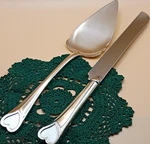 Lenox Wedding Promises Cake Knife & Server Set Silver Heart Handle. Fixed Price $49.00.