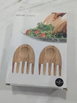 Oval Oak By Sagaform Salad Server Utensil Hands Set Of 2 Nib. Fixed Price $7.25.