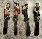 Vintage (1999) Boston Warehouse Spreaders Set 4 Golfer Stainless Steel Gift. Fixed Price $7.95.