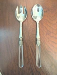 Vintage Salad Server Eme Silver Acrylic Handles Fine Italian Dining Inox 18/10. Fixed Price $25.00.