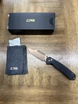 Cjrb Bowie Pyrite Folding Knife 3.13" AR-RPM9 Steel Blade Black Stainless Handle. Fixed Price $34.99.