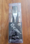 Set Of 4 Knork Glossy Stainless Steel 7 11/16" Dinner Forks Knife Hybrid. Fixed Price $29.99.