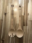 Pampered Chef 2297 Bamboowooden Salad Tongs 11 Two Piece Interlocking. Fixed Price $9.00.