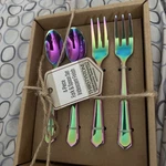 Thirstystone 4-PIECE Fork & Spoon Set Iridescent Finish New!. Fixed Price $9.00.