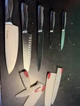 Set Of 5 Sabatier Chef Knives - Forged Steel With Edgekeeper Sharpening Sleeves. Fixed Price $34.99.