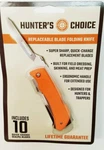 Hunter's Choice Replaceable Folding Knife, W/ 10 Wiebe Wicked Sharp Blades. Fixed Price $32.95.