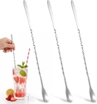 3PCS Bar Spoon, 12 Inch Stainless Steel Stirring Spoons For Drink- Silver. Fixed Price $10.28.