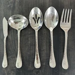 Ginkgo Lafayette 5PC Hostess Serving Set Hammered Stainless Steel Serveware. Fixed Price $39.97.