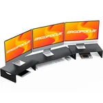 Ergofocus Triple Monitor Stand Riser, Extra Long For Black. Fixed Price $58.07.