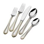 Mikasa Regent Bead Gold Flatware 65 Piece Set Service For Twelve Dishwasher Safe. Fixed Price $244.88.