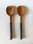 Marble & Acacia Wood Salad Servers Set Of 2, Fork Spoon, Handmade. Fixed Price $34.99.