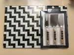 Wild Eye Designs Cheese Platter With 3 Knives Set - Black/white. Fixed Price $15.00.