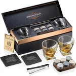 Whiskey And Stone Gift Set Two 10OZ Lead-free Crystal Glasses, 6 Chillin. Fixed Price $55.99.