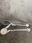 Vintage Mariposa Aluminum Salad Servers Handcrafted Designer Set 1990S. Fixed Price $37.33.