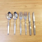 Oneida Community Frostfire Set Serving Fork Slotted Spoon Dinner Knife Steak. Fixed Price $24.00.