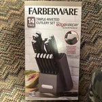Farberware 14PC Triple-riveted Cutlery Block Set Brand New Edge Keeper Sharpener. Fixed Price $25.99.