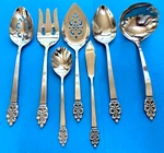 Oneida Deluxe Nordic Crown Serving Spoons Fork Knife ++ Stainless Flatware. Fixed Price $17.88.