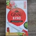 Ginsu Kiso 14-PIECE Serrated Red Knife Set W/ Black Block, Cutlery. Fixed Price $70.00.