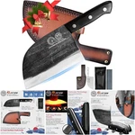 6.7 Inch Full Tang Serbian Chef Meat Cleaver Authentic Ancient Forging Leather. Fixed Price $82.99.