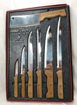 Vintage Jacques Debarr 7 Piece Culinary Knives Inoxydable Stainless Steel Set*. Fixed Price $50.00.
