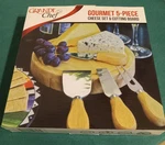 Grande Chef Gourmet 5 Piece Cheese Set Cutting Board, Tools Store Inside. Fixed Price $20.00.