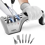 Longzon 5IN1 Knife Sharpener 4 Stage With Pair Of Cutresistant Glove,origin.... Fixed Price $27.18.