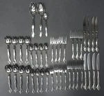 Flatware 42PC Oneida Glossy Stainless Cantata Service For 7 +extras +serving. Fixed Price $99.99.
