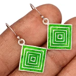 Meena Hand Painting On Sterling Silver 925 Earrings Jewelry CE43336. Fixed Price $23.50.