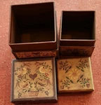 Bob's Boxes Primitive American Heart Square Cardboard Set, Birds. Fixed Price $15.00.
