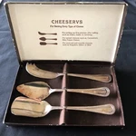 Vintage Set Of 3 Godinger Silver Plated Cheese Servers Box. Made Japan. Fixed Price $9.99.