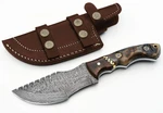 Ram Horn, Ladder Damascus Tracker Knife Hunting Knives Handle With Wood Inlay.... Fixed Price $239.98.