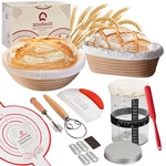 Sourace Sourdough Starter Kit With 10" Round & 9" Oval Banneton Proofing Basket. Fixed Price $52.99.