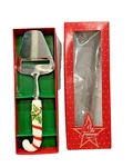 Ceramic All The Trimmings Cheese Slicer Candy Cane Handle '86 Holidays Christmas. Fixed Price $7.99.