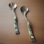 Wild Eye Designs? Beaded Salad Serving Utensil/fork/spoon Set Stainless Steel. Fixed Price $13.45.