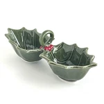 Mud Pie Home Holly Berries Double Dip Candy Nut Christmas Serving Bowl Holiday. Fixed Price $20.70.