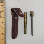 Vintage Eze-lap Diamond Sharpening Rod Knife Sharpener Brass Handle W/ Leather. Fixed Price $20.00.