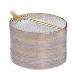 Rubtlamp 200 Pcs Dessert Plates 7" With Forks 7.6",CLEAR Plastic Cake/a.... Fixed Price $54.80.