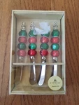 Cypress Home Red Green Mango Moon Spreader Set Christmas. Fixed Price $12.99.