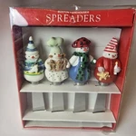 Vintage Boston Warehouse Snowman Spreaders Set Of 4 Christmas Dip Cheese Knives. Fixed Price $10.99.