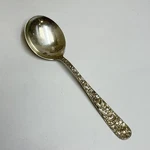 1828 Kirk & Son Repousse 925 Sterling Silver Cream Soup Floral Spoon 6.25". Fixed Price $228.99.