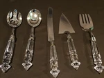 Vintage 5-PIECE Serving Set Shannon By Godinger Catrina Crystal Silver Plated. Fixed Price $25.00.