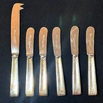 Set 6 Diva By Ricci Argentieri Italy Silverplate Cheese Spread Knives. Fixed Price $60.00.