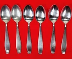6X Teaspoons International Silver Cirque Stainless Glossy Flatware 6". Fixed Price $58.00.